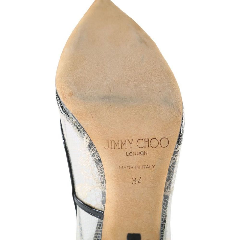 Pre Loved Jimmy Choo  Beige Lace and Patent Gold Amika Pointy Pumps beige FEMALE - Picture 7 of 7